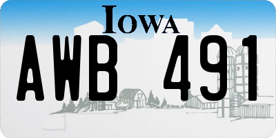 IA license plate AWB491