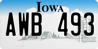 IA license plate AWB493