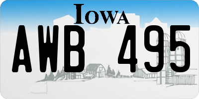 IA license plate AWB495
