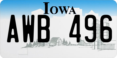 IA license plate AWB496