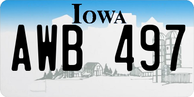 IA license plate AWB497