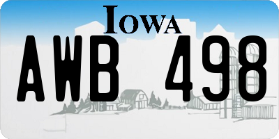 IA license plate AWB498