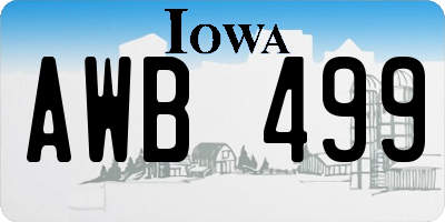 IA license plate AWB499
