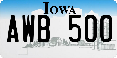 IA license plate AWB500