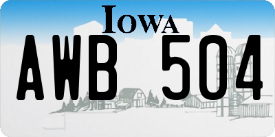 IA license plate AWB504