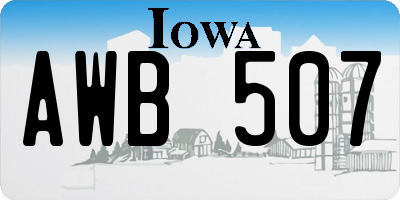 IA license plate AWB507