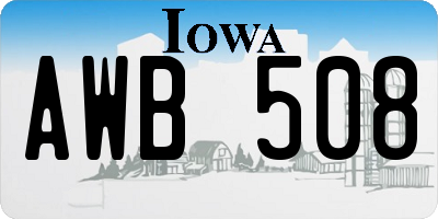 IA license plate AWB508