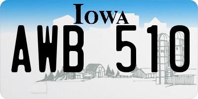 IA license plate AWB510