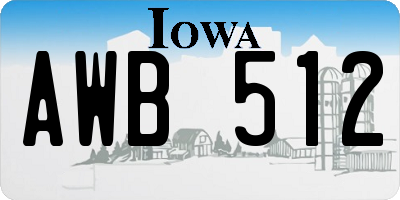 IA license plate AWB512