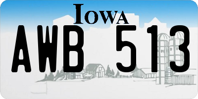 IA license plate AWB513