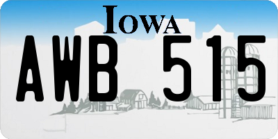IA license plate AWB515