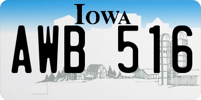 IA license plate AWB516