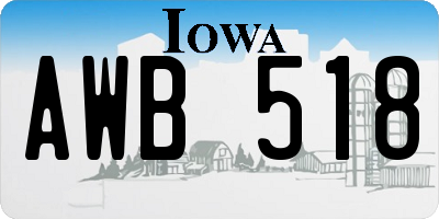 IA license plate AWB518