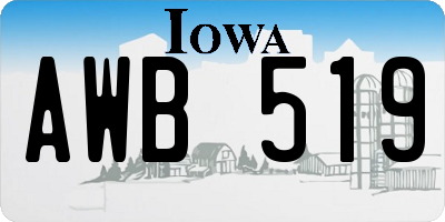 IA license plate AWB519