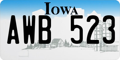IA license plate AWB523
