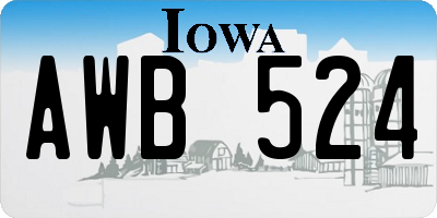 IA license plate AWB524