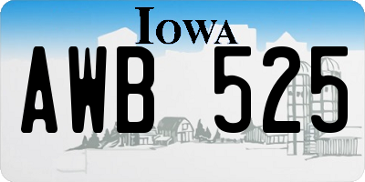 IA license plate AWB525