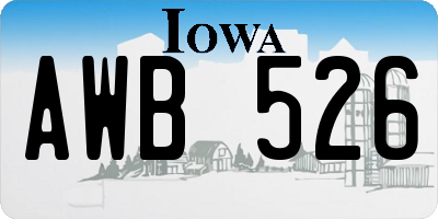 IA license plate AWB526