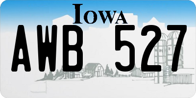 IA license plate AWB527
