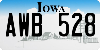 IA license plate AWB528