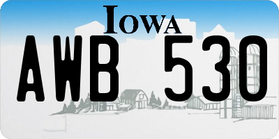 IA license plate AWB530