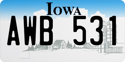 IA license plate AWB531