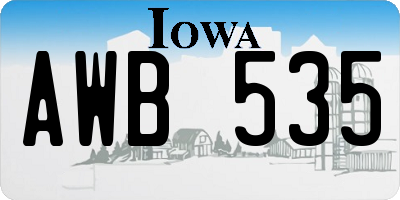IA license plate AWB535