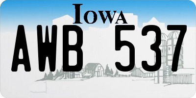 IA license plate AWB537