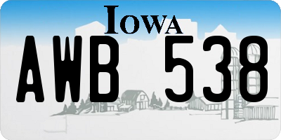 IA license plate AWB538