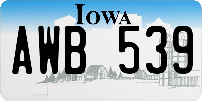 IA license plate AWB539