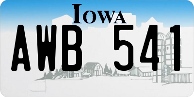 IA license plate AWB541