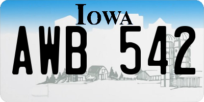 IA license plate AWB542