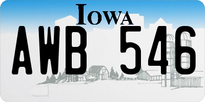 IA license plate AWB546
