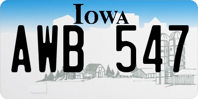 IA license plate AWB547