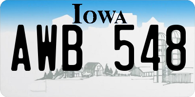 IA license plate AWB548