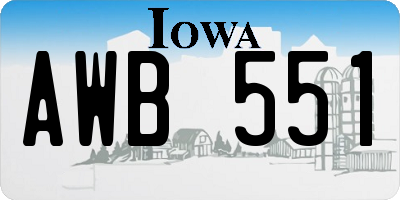IA license plate AWB551