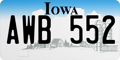 IA license plate AWB552