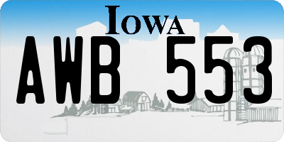 IA license plate AWB553
