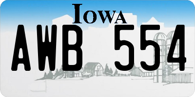 IA license plate AWB554