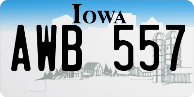 IA license plate AWB557