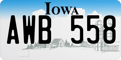 IA license plate AWB558