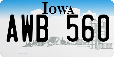 IA license plate AWB560