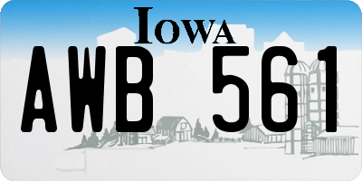 IA license plate AWB561