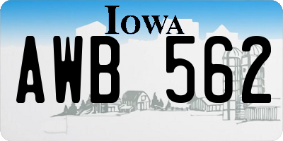 IA license plate AWB562