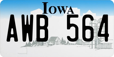 IA license plate AWB564