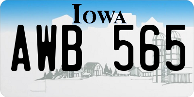 IA license plate AWB565