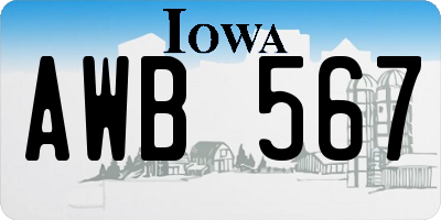 IA license plate AWB567