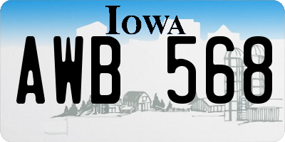 IA license plate AWB568