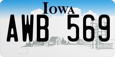 IA license plate AWB569