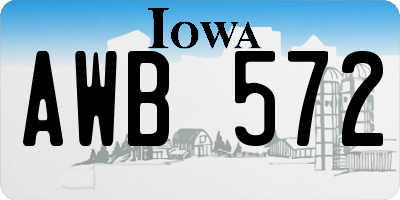 IA license plate AWB572